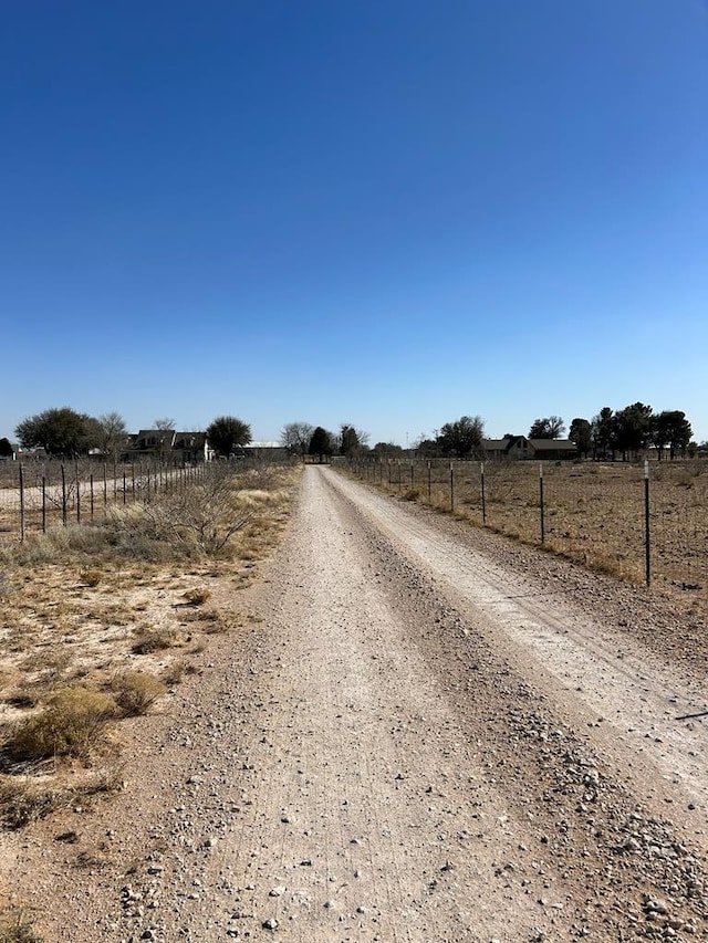 view of street featuring a rural view