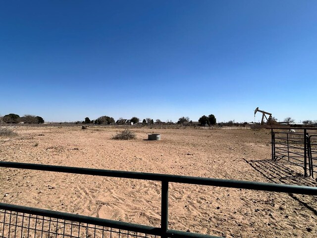 view of yard with a rural view