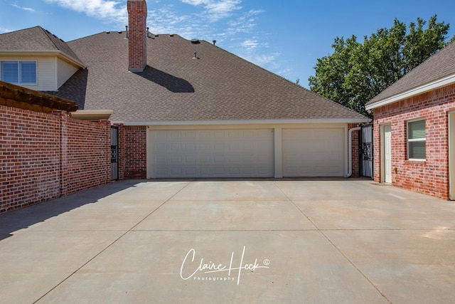 garage with driveway