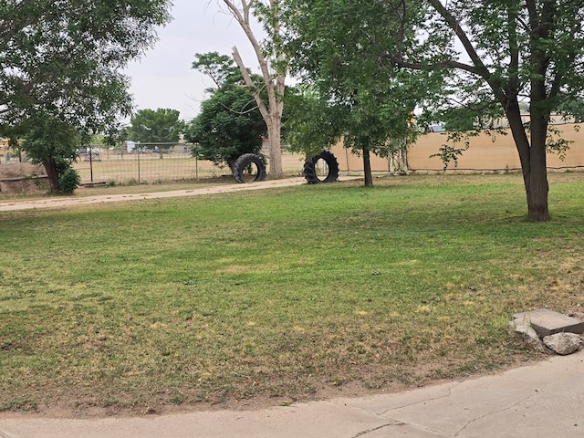 view of yard with fence
