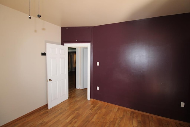 empty room featuring wood-type flooring