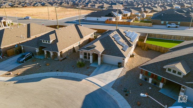 drone / aerial view with a residential view