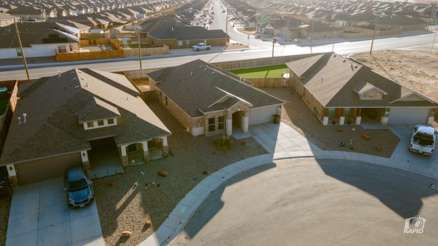 drone / aerial view featuring a residential view