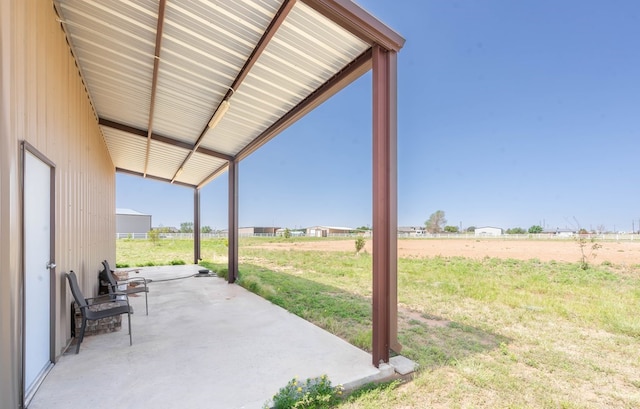 view of patio featuring a rural view