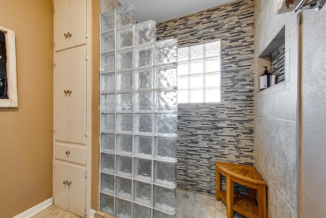 bathroom with a shower