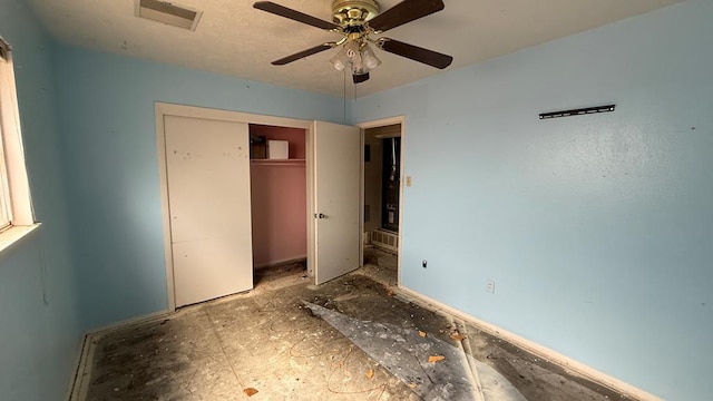 3603 Sinclair Ave, Midland, TX 79707 - unfurnished bedroom with a closet and ceiling fan