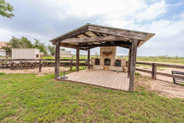 2950 Ranch Road 33, Big Spring, TX 79720 - view of yard featuring an outdoor stone fireplace