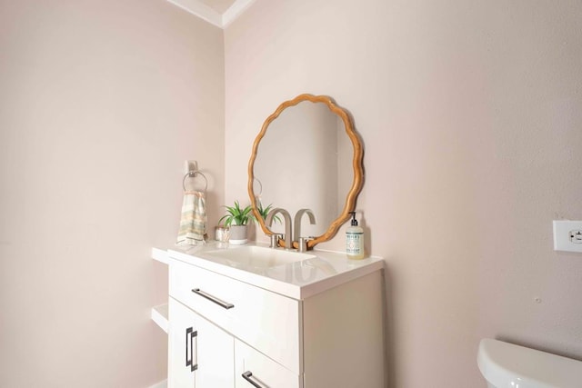 2950 Ranch Road 33, Big Spring, TX 79720 - bathroom with vanity and ornamental molding