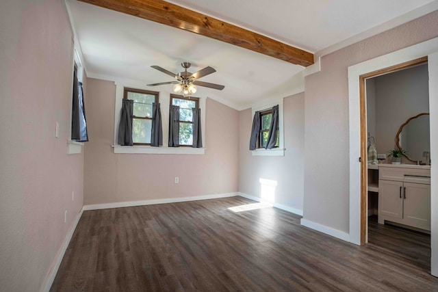 2950 Ranch Road 33, Big Spring, TX 79720 - spare room featuring dark wood-style floors and a ceiling fan