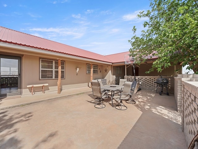 view of patio / terrace with a grill