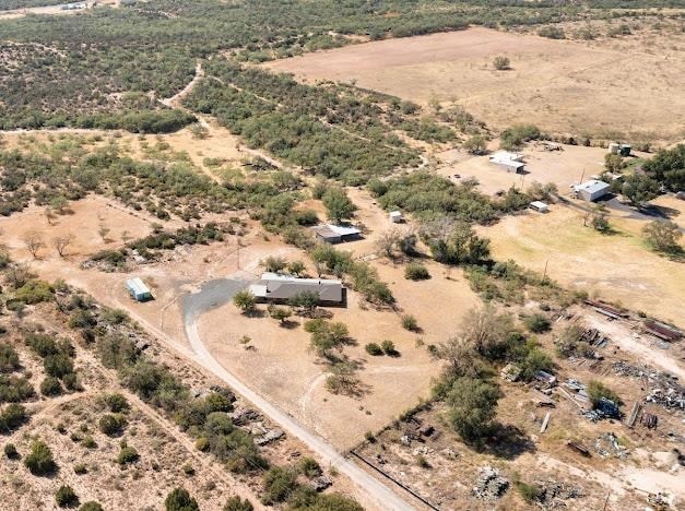 aerial view featuring a rural view