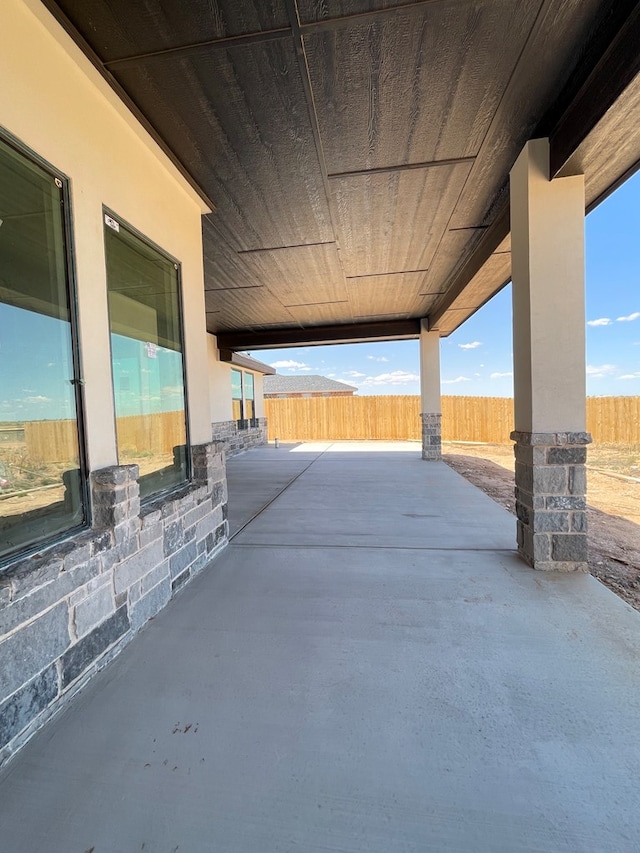view of patio with a fenced backyard