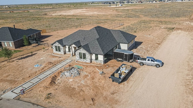 aerial view with a rural view