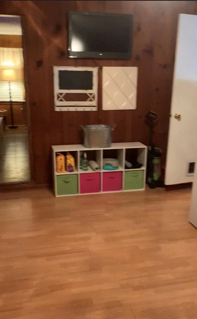 mudroom with light wood-style flooring
