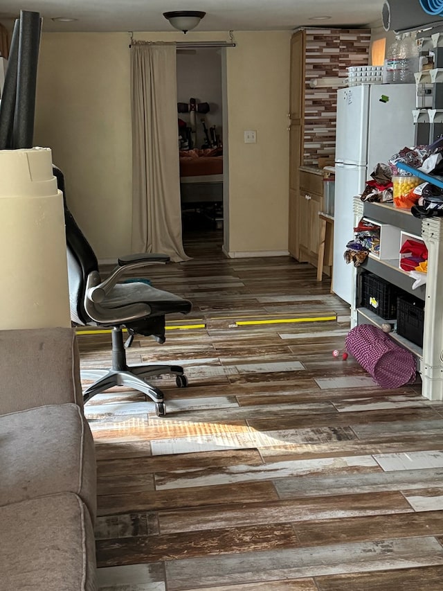 interior space with wood finished floors