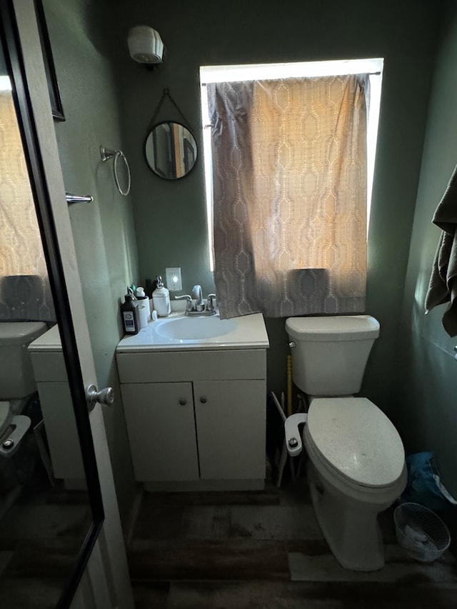 bathroom featuring toilet and vanity