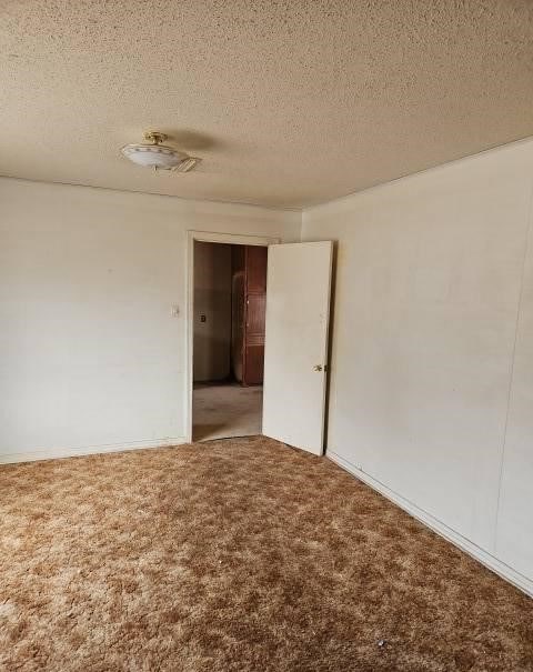 unfurnished room featuring a textured ceiling and carpet flooring