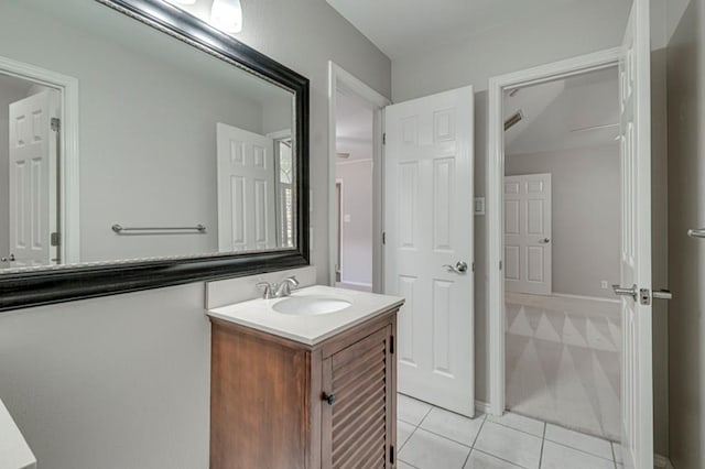 5706 Devlin Pl, Midland, TX 79707 - bathroom with vanity and tile patterned flooring