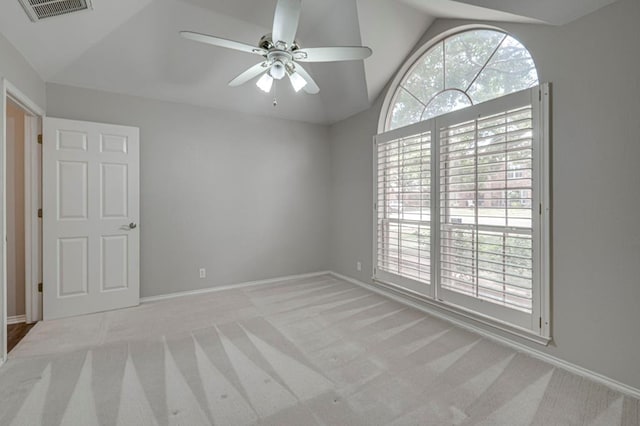 5706 Devlin Pl, Midland, TX 79707 - unfurnished bedroom featuring vaulted ceiling, carpet flooring, baseboards, and ceiling fan