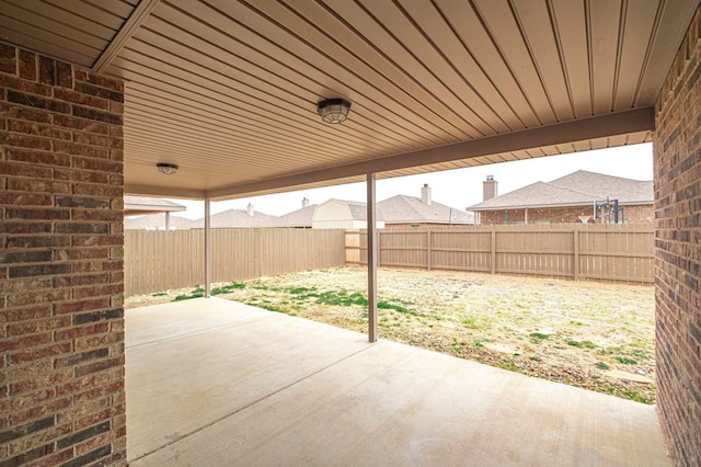 view of patio featuring a fenced backyard