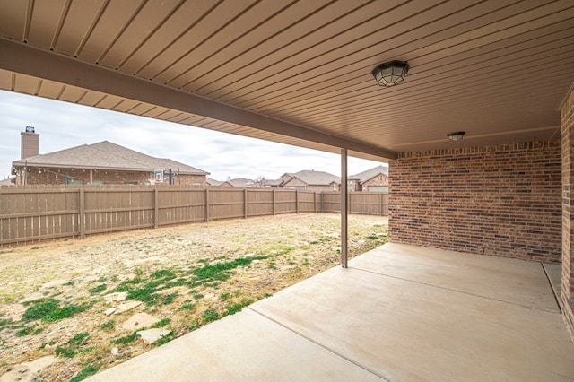 view of patio featuring a fenced backyard