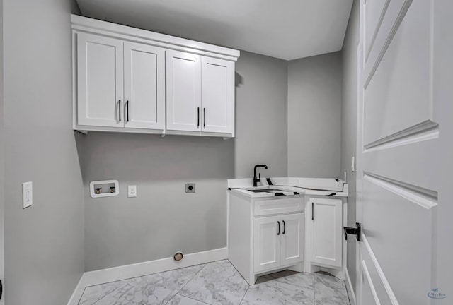 2102 S County Rd 1059, Midland, TX 79706 - laundry room featuring baseboards, hookup for a washing machine, hookup for an electric dryer, and marble finish floor