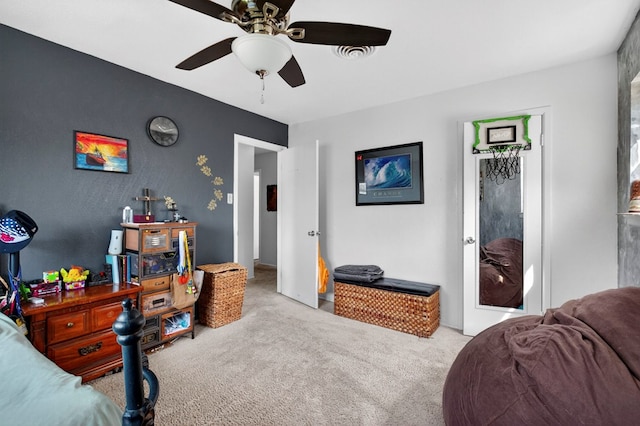 3811 Cimmaron Ave, Midland, TX 79707 - bedroom featuring carpet floors and ceiling fan