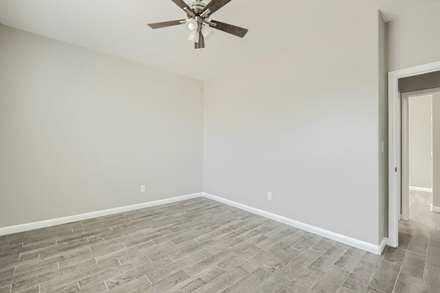 6913 Mcpherson Ln, Midland, TX 79706 - unfurnished room featuring ceiling fan, light wood-type flooring, and baseboards