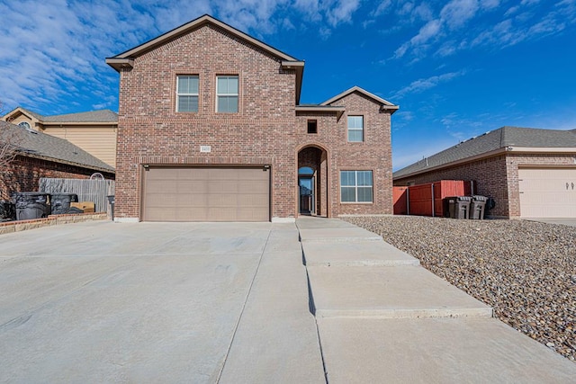 view of front property with a garage