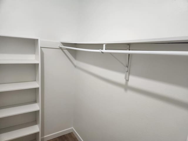 spacious closet with hardwood / wood-style floors