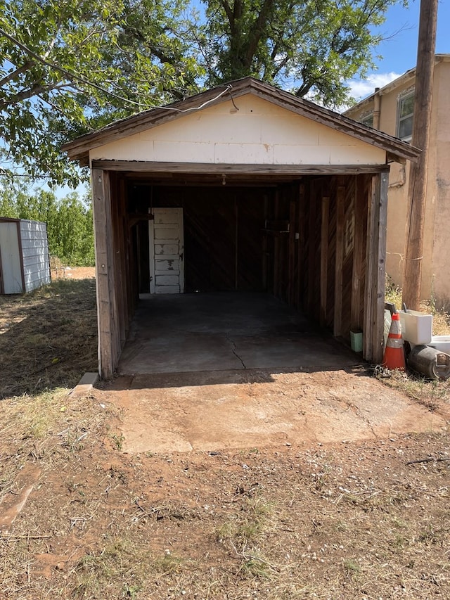 view of garage