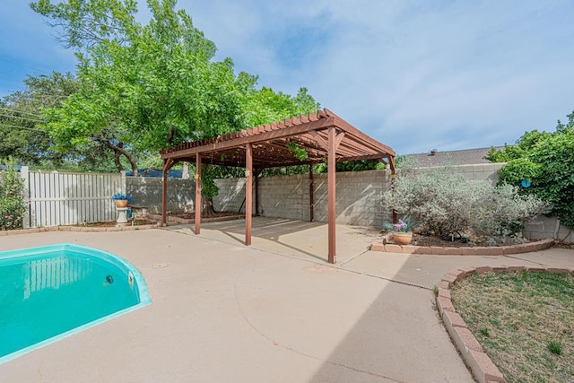 4203 Skyline Dr, Midland, TX 79707 - view of pool with a pergola, a patio, and a fenced backyard