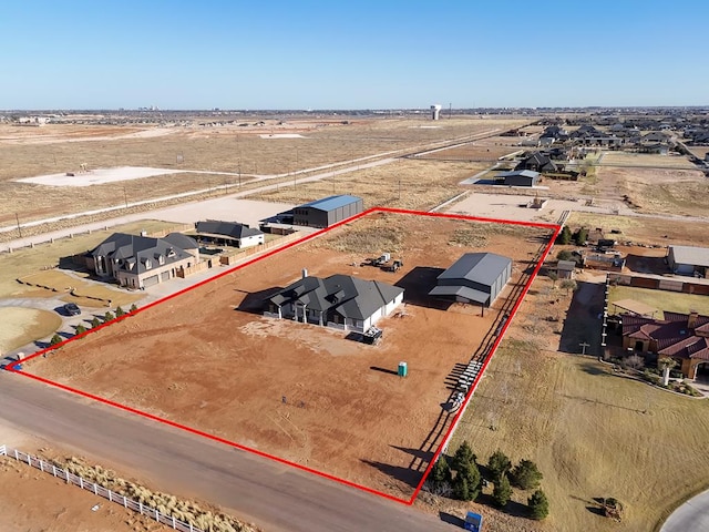 6407 W County Rd 41, Midland, TX 79707 - aerial perspective of suburban area with property boundaries highlighted