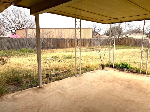 view of patio / terrace featuring a fenced backyard