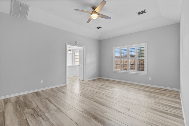 3502 Wedgewood St, Midland, TX 79707 - empty room featuring a ceiling fan, healthy amount of natural light, and light wood-type flooring