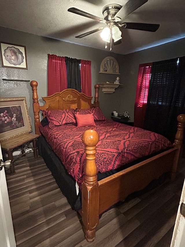 1202 N Gillis Ft, Stockton, TX 79735 - bedroom featuring wood finished floors and ceiling fan