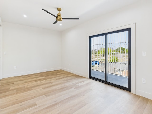 1905 Beaty Rd, San Angelo, TX 76904 - empty room with light wood-style floors, ceiling fan, baseboards, and recessed lighting