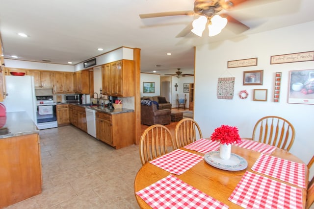 dining area with sink