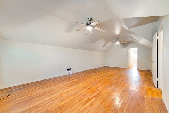 4902 Leisure Dr, Midland, TX 79703 - bonus room featuring light wood-style flooring, ceiling fan, and lofted ceiling