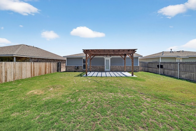 1317 Masquerade Blvd, Odessa, TX 79765 - fenced backyard featuring a pergola and a patio