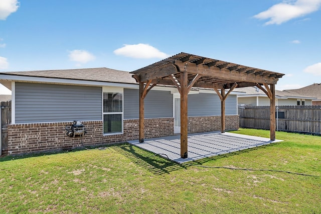 1317 Masquerade Blvd, Odessa, TX 79765 - fenced yard featuring a pergola and a patio area