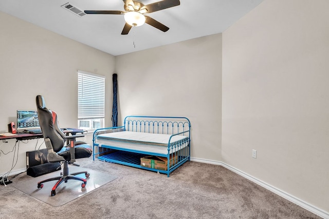 1404 Marijo, Big Spring, TX 79720 - carpeted bedroom featuring a desk and a ceiling fan