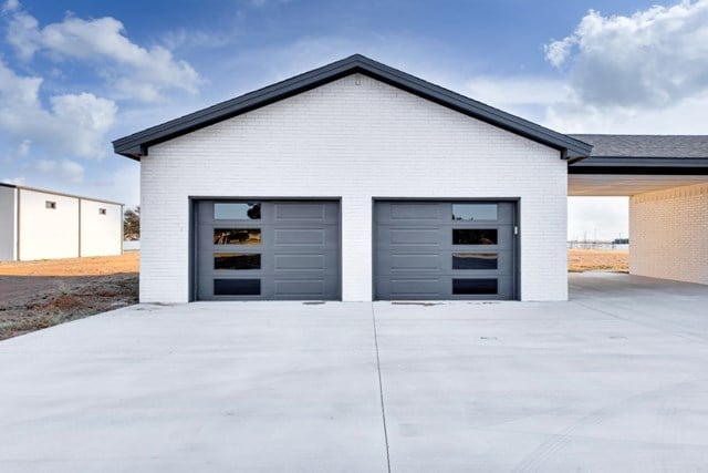 view of garage