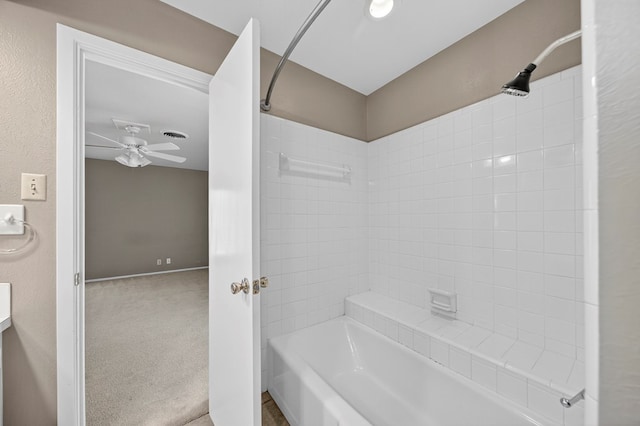 1406 W Pecan, Midland, TX 79705 - full bathroom featuring a ceiling fan and bathtub / shower combination