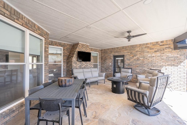 5807 Sterling Pl, Midland, TX 79707 - view of patio / terrace featuring an outdoor living space and a ceiling fan