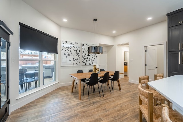 5807 Sterling Pl, Midland, TX 79707 - dining area with light wood-type flooring, recessed lighting, and baseboards