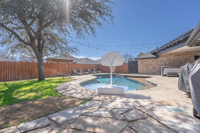 5807 Sterling Pl, Midland, TX 79707 - view of swimming pool with a fenced backyard and a patio