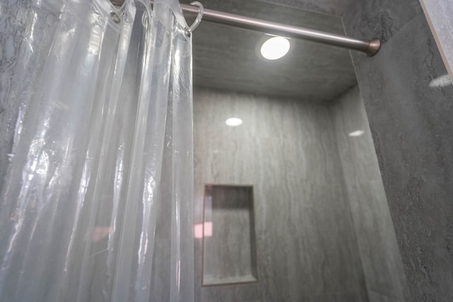 details featuring curtained shower