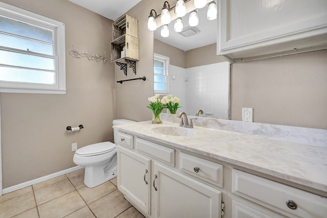 2010 Douglas Ave, Midland, TX 79701 - full bathroom with vanity, tile patterned flooring, and a shower