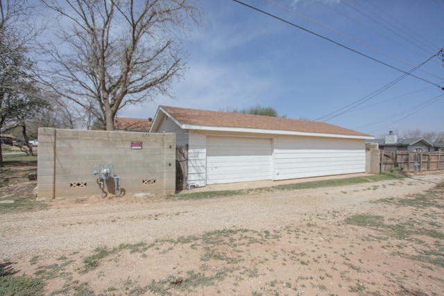 view of garage